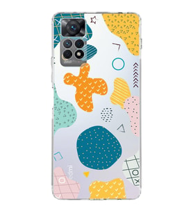 Xiaomi Redmi Note 11 Pro Uyumlu Kapak Geometrik Şekiller Tasarımlı  Şeffaf Kılıf