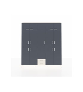 Arges Dolap 10 Raflı 2 Çekmeceli 4 Askılı 220x30x243 Aytaşı-Antrasit/Aytaşı