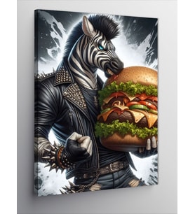 Kanvas Tablo Hamburgerli Zebra