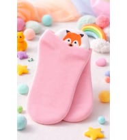 Bileği Hayvan Figürlü Kız Çocuk Çorap (Pembe)