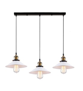 Dylight Retro Metal Beyaz Üçlü Sarkıt Avize genişlik:60cm