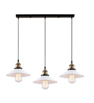 Dylight Retro Metal Beyaz Üçlü Sarkıt Avize genişlik:60cm
