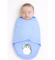 0-4 Ay Bebek İçin %100 Pamuk Kundak, Cırt Cırtlı, Yumuşak Penye Kumaş, Nefes Alan Kumas STL7141 (Mavi)