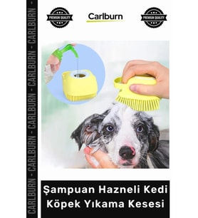 #Petshop Yumuşak Silikon Masaj Etkili Pratik Banyo Şampuan Hazneli Kedi Köpek Yıkama Kesesi
