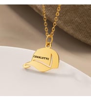 Kişiye Özel Minimal Şapka İsim Kolye 925K Gümüş (Gold)