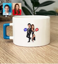 Kişiye Özel Karikatürlü Cool Sevgililer Lüks Fincan Sevgililer Günü Hediyesi