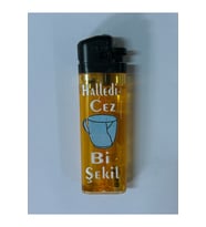 Renkli ve şeffaf esprili yazılı çakmak, şık ve kullanışlı tasarım