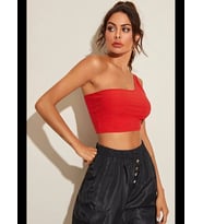 Fantezia Night Kadın Leopar Desenli Tek Omuz Crop Büstiyer