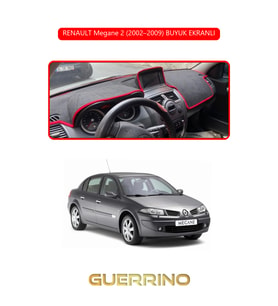 RENAULT Megane 2 (2002–2009) BUYUK EKRANLITORPİDO KORUMA HALISI KIRMIZI KENAR