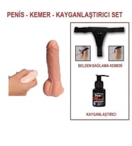 LilituShop 19 cm Belden Bağlamalı Titreşimli Realistik Dildo Penis Set