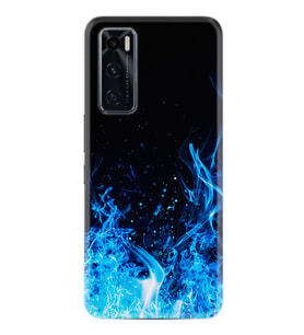 Vivo Y70 Kılıf Silikon Desen Özel Seri Blue Fire 1678