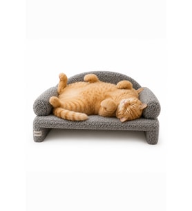 Rahat ve şık Pet Peluş Kedi Koltuğu 45x33x25 cm Gri