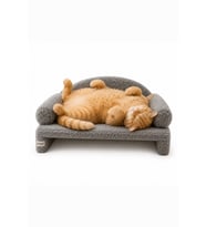 Rahat ve şık Pet Peluş Kedi Koltuğu 45x33x25 cm Gri