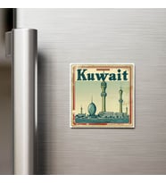 Kuveyt Kuwait - Posta Pulu Temalı Ülke - Baskılı Buzdolap Magneti Kare - 9x9 cm