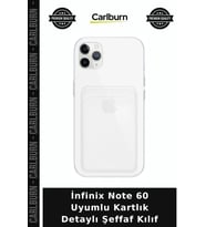 İnfinix Note 60 Uyumlu Kartlık Detaylı Şeffaf Kılıf Cep Telefonu Telefon Kılıfları Mobil Koruma