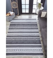 Dijital Kaymaz Yıkanabilir Antrasit Geometrik Salon Halısı Mutfak Halısı Koridor Halısı Yolluk HLN1747