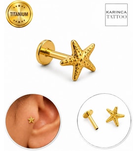 Titanyum Piercing Deniz Yıldızı Forward Helix Kulak Labret Burun Flat Conch Tragus Piercing