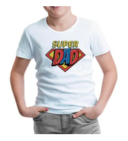 Super Dad Logo Beyaz Çocuk Tshirt