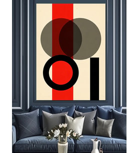 Modern Geometrik Şekiller Soyut Sanat Dekoratif Kanvas - Mdf Ahşap Tablo