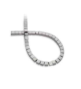 Hematit Doğal Taş Mat Titanyum Küp Kesim 6x6mm Dizi [AA]