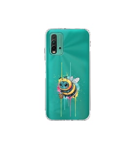 Redmi 9T ile uyumlu Splash arı tasarımlı şeffaf silikon kılıf