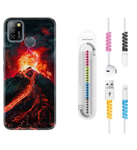 INFINIX Smart 4 5 6 Zero 8 S5 Pro Kılıf Kablo Koruma Spiral Silikon Yanardağ 1611