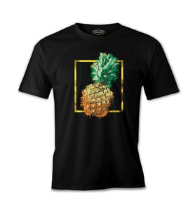 Pinapple in Front of a Square Siyah Erkek Tshirt