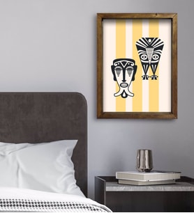 BK Gift Yatak Odası Konseptli Doğal Masif Ahşap Çerçeveli Tablo 45x65cm-105