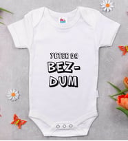 BK Kids Bezdum Tasarımlı Beyaz Bebek Body Zıbın-3