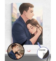 Kişiye Özel Anime Tasarımlı Çizim Poster  - Sevgiliye Hediye, Sevgililer Günü Hediyesi