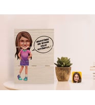 BK Gift Kişiye Özel Kız Çocuk Kolay Yetişmiyor Karikatürlü Otantik Masaüstü Ahşap Palet Çerçeve-5 (Beyaz)