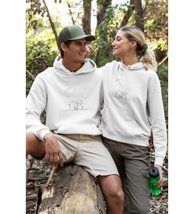 Dilek Tutan Sevgili/Çift/Arkadaşlık 2'li Kapşonlu Sweatshirt Seti (Beyaz)
