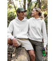 Dilek Tutan Sevgili/Çift/Arkadaşlık 2'li Kapşonlu Sweatshirt Seti (Beyaz)