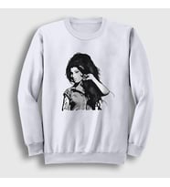 Presmono Unisex Beyaz Retro Amy Winehouse Sweatshirt 152161tt