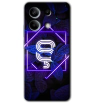 Redmi Note 13 5G Kılıf HD Desen Baskılı Kılıf - Dark Neon Yaprak Ş Harfi