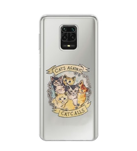 Xiaomi Redmi Note 9S - Redmi Note 9 PRO Uyumlu Sevimli Kediler Tasarımlı Şeffaf Telefon Kılıfı