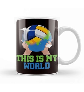 Volleyball My World Ball Sports Beach Volleyball Setter Game Kupa Bardak Porselen