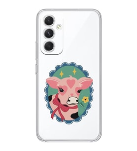 Samsung Galaxy A25 Uyumlu İnek Tasarımlı Şeffaf Telefon Kılıfı