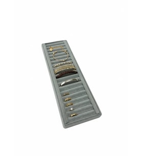 Süet Kumaş Gri Renk 11/34 Cm Sosisli Bileklik&kelepçe Yüzük Tablası
