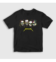 Presmono Unisex Çocuk Siyah Band Metallica T-Shirt 66499tt