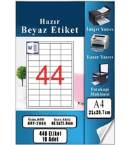 4 mm 10 Sayfa 1 Paket 44 lü Kendinden Yapışkanlı Fotokopi Lazer İnkjet Kağıdı Yazıcılar İçin Uyumlu