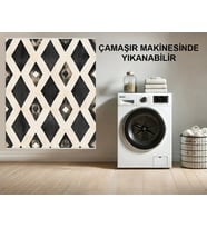 Makine Kaymaz Yıkanabilir Beyaz Bohem Salon Halısı Mutfak Halısı Koridor Halısı Yolluk 0626
