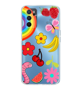 PrintiFy Oppo A16  ile Uyumlu 1mm Slim Fit Water Color 5 Baskılı Şeffaf  Kılıf