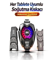 Tablet Soğutucu Fan 7500RPM Sessiz RGB LCD Göstergeli Oyun Soğutucu 2.2-12.9