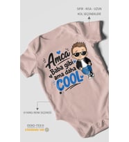Amca Temalı Kısa Kollu Bebek Body %100 Pamuk