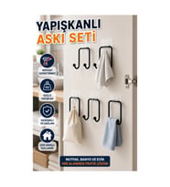 5’li Yapışkanlı Çok Amaçlı Askı Seti – Ev ve Gardırop Düzenleyici