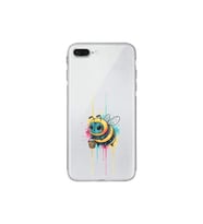 iPhone 8 Plus ile uyumlu Splash arı tasarımlı şeffaf silikon kılıf