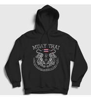 Presmono Unisex Beyaz Thailand Kaplan Ufc Mma Muay Thai Kapüşonlu Sweatshirt 499080tt (Siyah)