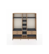 Hyperion Dolap 11 Raflı 4 Çekmeceli 2 Askılı 220x44x243 Çam-Antrasit/Çam