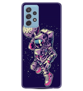 Kılıfland Samsung Galaxy A52 Kılıf Silikon Resimli Kapak Astronaut Plater Stok 849